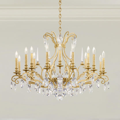 Renaissance Nouveau 18 Light 40" Wide Crystal Chandelier with Clear Heritage Crystal Accents