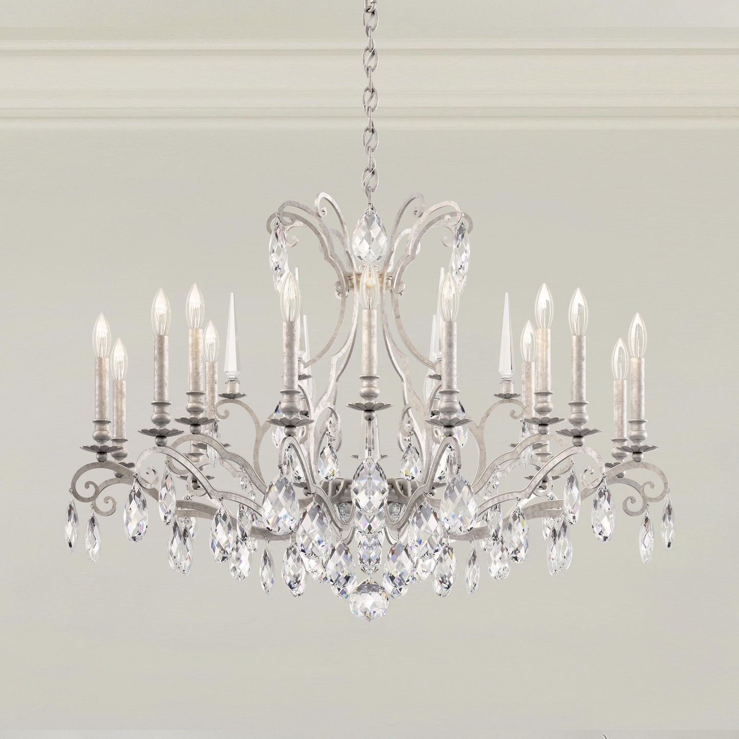 Renaissance Nouveau 18 Light 40" Wide Crystal Chandelier with Clear Heritage Crystal Accents