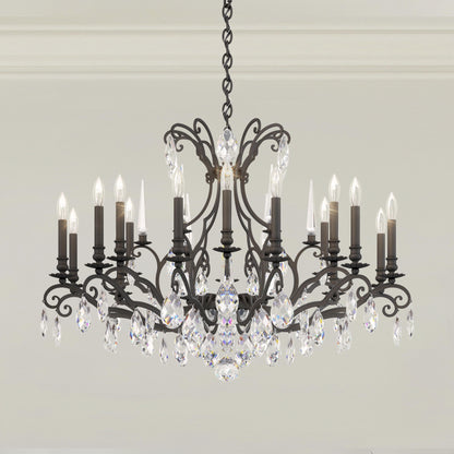Renaissance Nouveau 18 Light 40" Wide Crystal Chandelier with Clear Heritage Crystal Accents