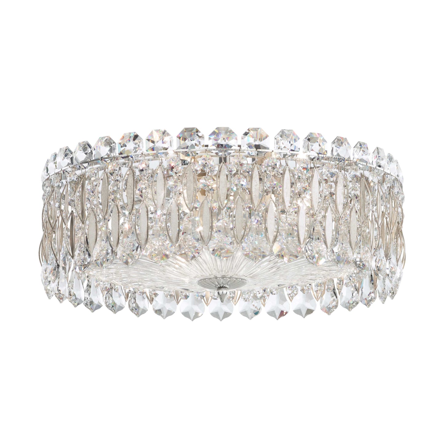 Sarella 3 Light 16" Wide Flush Mount Drum Ceiling Fixture with Swarovski Crystals