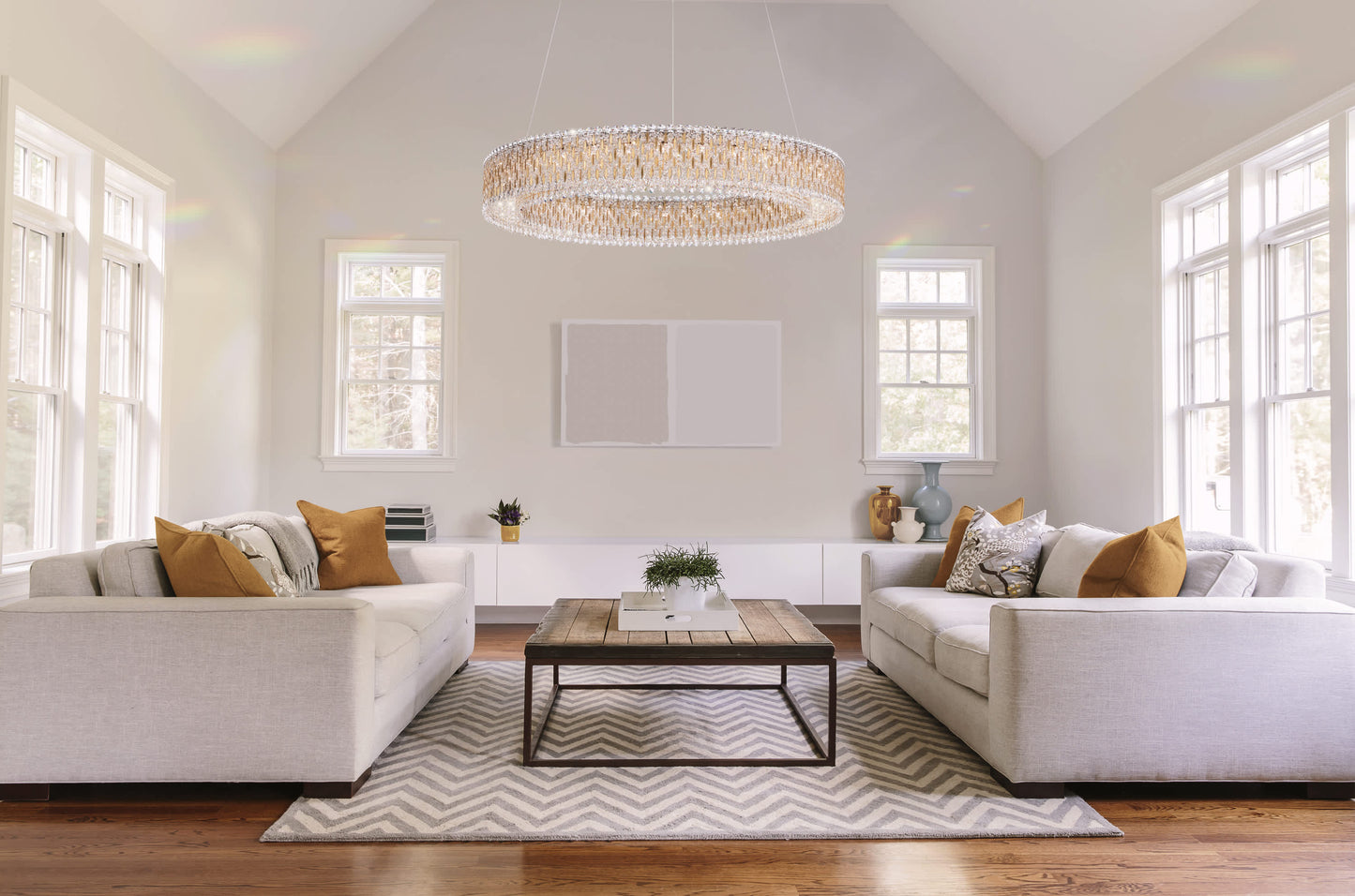 Sarella 32 Light 59" Wide Crystal Pendant with Heritage Crystals