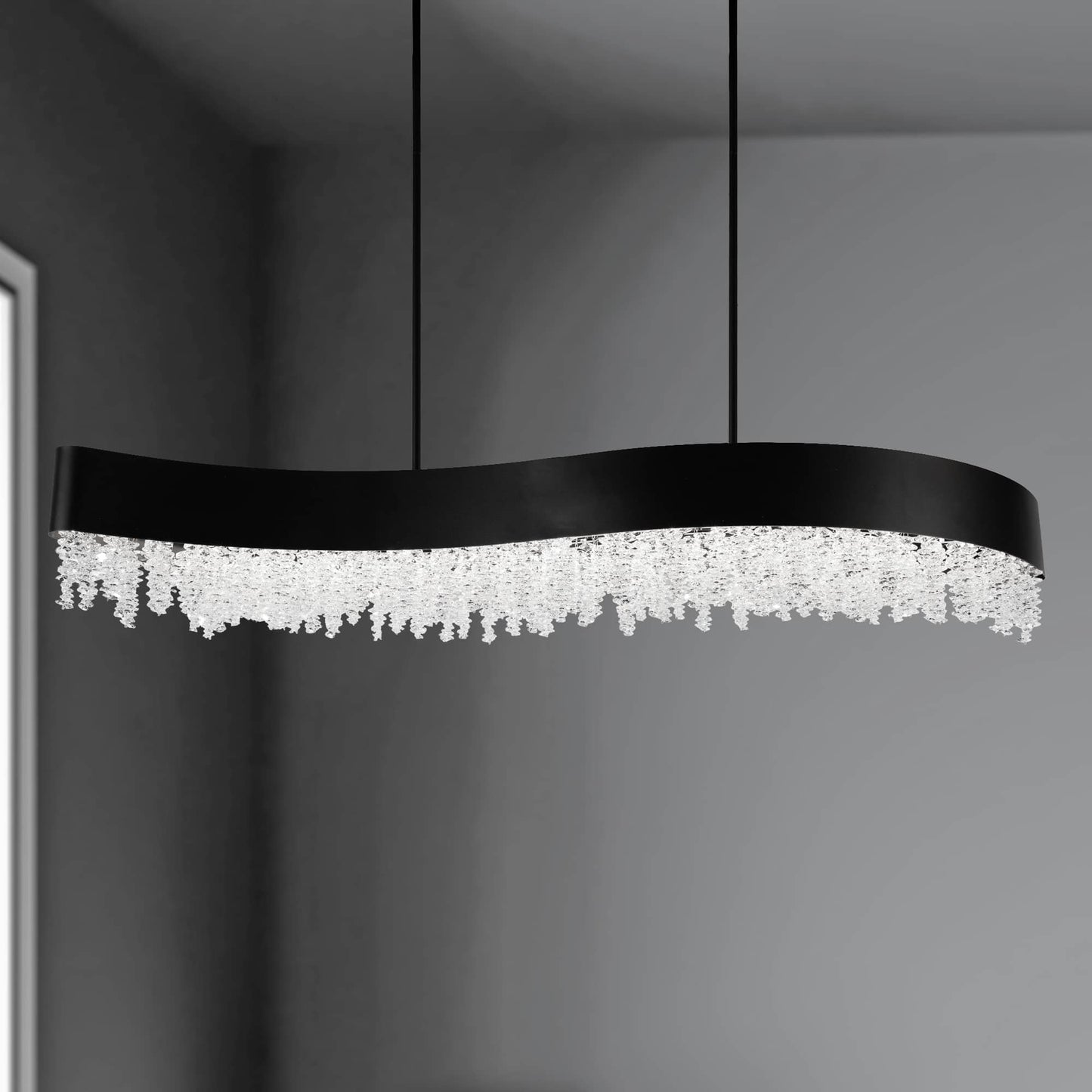 Soleil 47" Wide LED Crystal Linear Chandelier