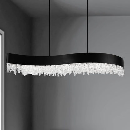 Soleil 47" Wide LED Crystal Linear Chandelier