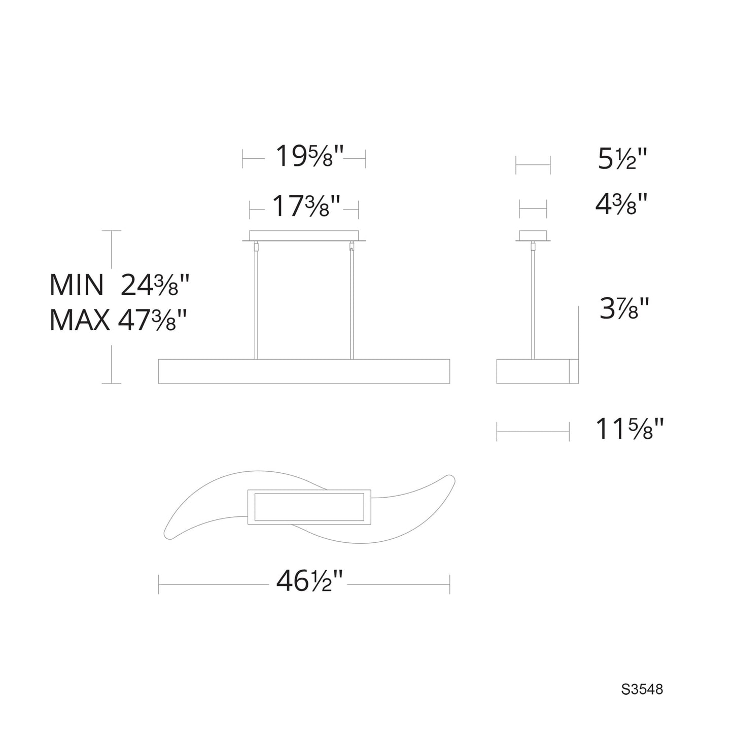 Soleil 47" Wide LED Crystal Linear Chandelier