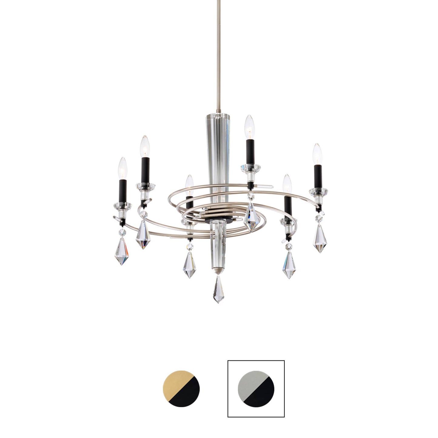 Tempest 6 Light 28" Wide Crystal Candle Style Chandelier