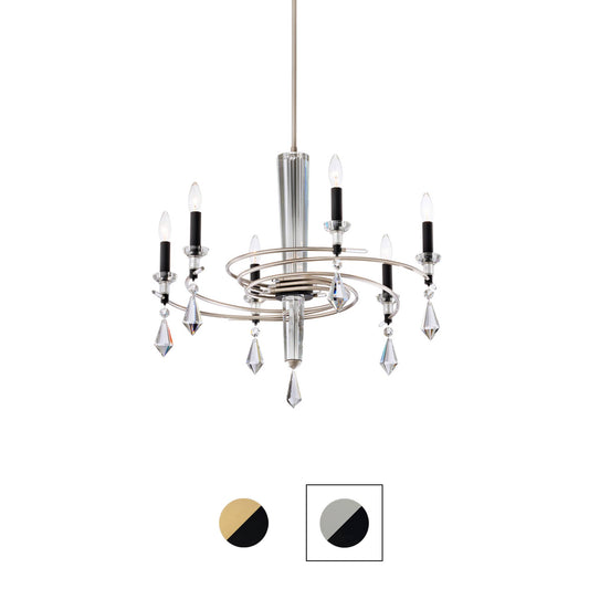 Tempest 6 Light 28" Wide Crystal Candle Style Chandelier