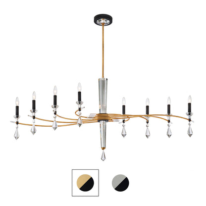 Tempest 8 Light 61" Wide Crystal Candle Style Chandelier