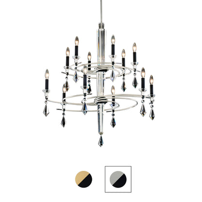 Tempest 12 Light 36" Wide Crystal Candle Style Chandelier