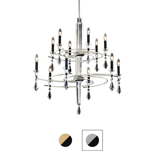 Tempest 12 Light 36" Wide Crystal Candle Style Chandelier