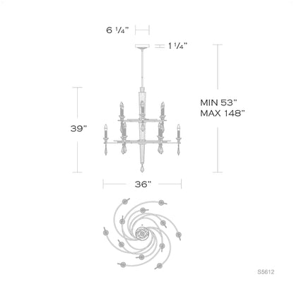 Tempest 12 Light 36" Wide Crystal Candle Style Chandelier