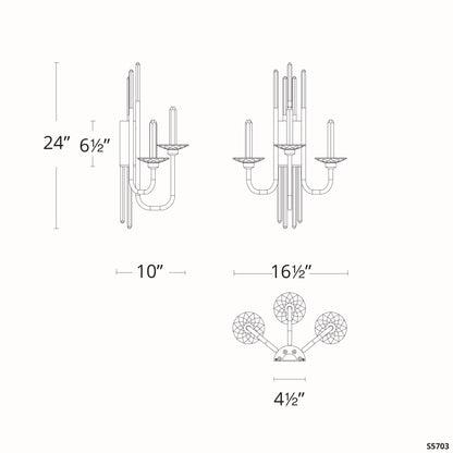 Calliope 3 Light 24" Tall LED Wall Sconce