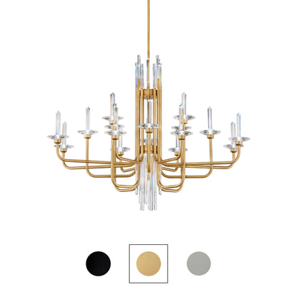 Calliope 16 Light 42" Wide LED Crystal Candle Style Chandelier