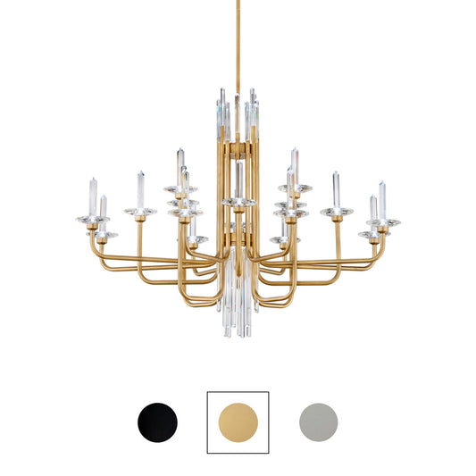 Calliope 16 Light 42" Wide LED Crystal Candle Style Chandelier