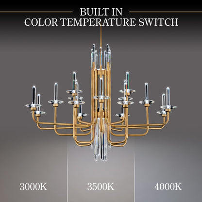 Calliope 16 Light 42" Wide LED Crystal Candle Style Chandelier