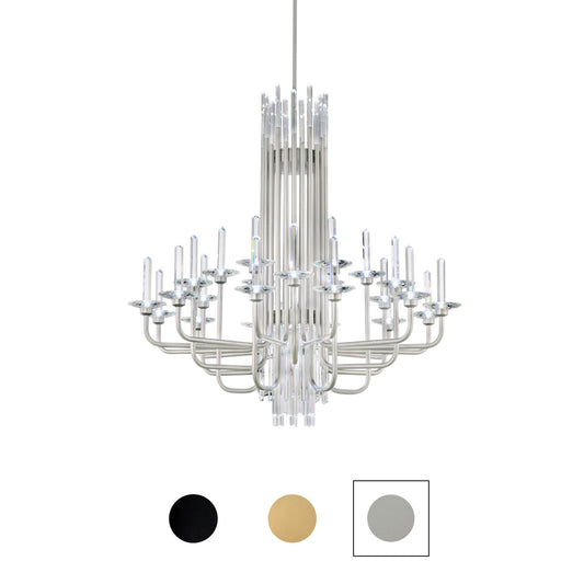 Calliope 24 Light 40" Wide LED Crystal Candle Style Chandelier