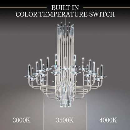Calliope 24 Light 40" Wide LED Crystal Candle Style Chandelier