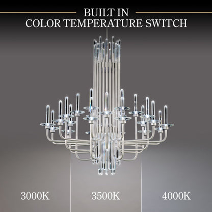 Schonbek Calliope 24 Light 40" Wide LED Crystal Candle Style Chandelier