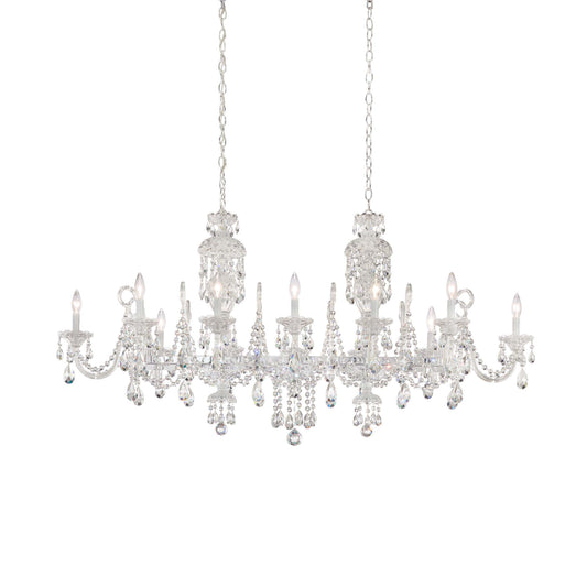 Sterling Linear 12 Light 58" Wide Crystal Linear Chandelier