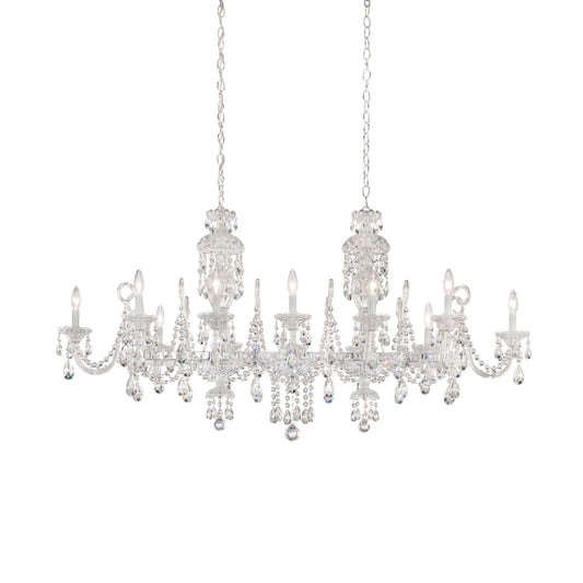 Sterling Linear 12 Light 58" Wide Crystal Linear Chandelier