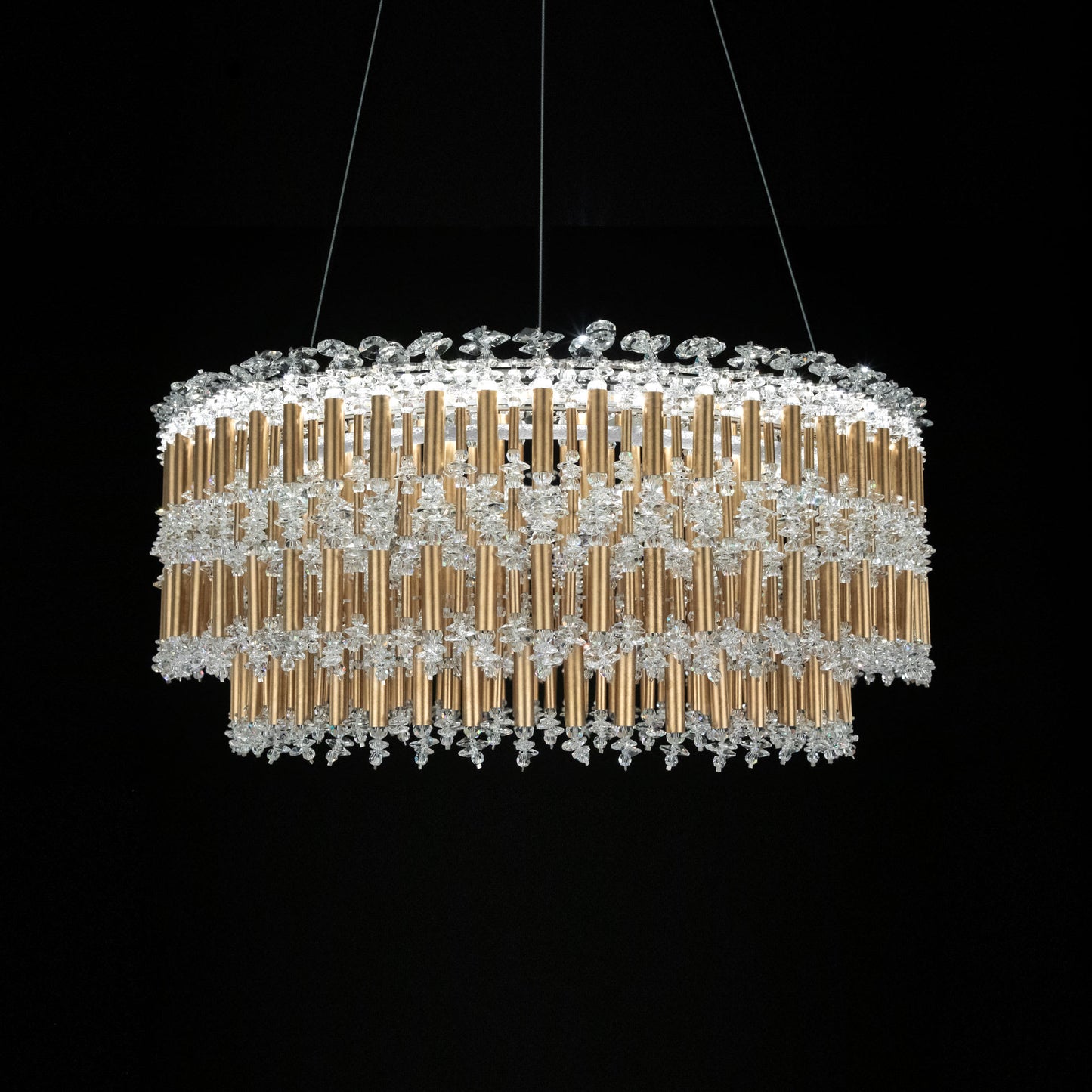 Tahitian 25" Wide LED Crystal Drum Chandelier