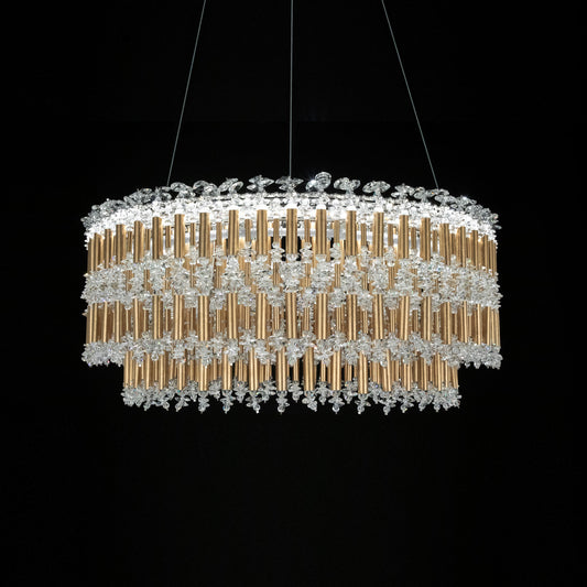 Tahitian 25" Wide LED Crystal Drum Chandelier