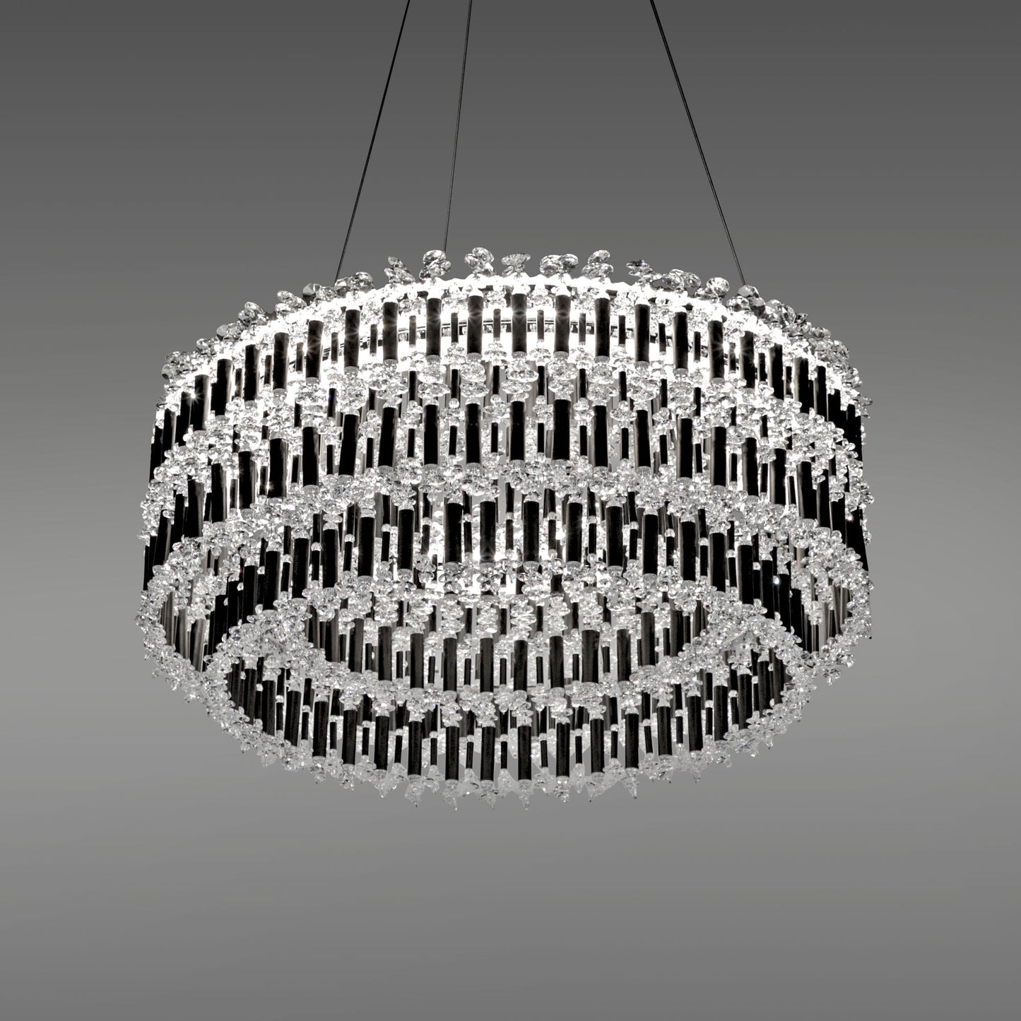 Tahitian 25" Wide LED Crystal Drum Chandelier