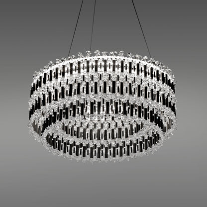 Tahitian 25" Wide LED Crystal Drum Chandelier
