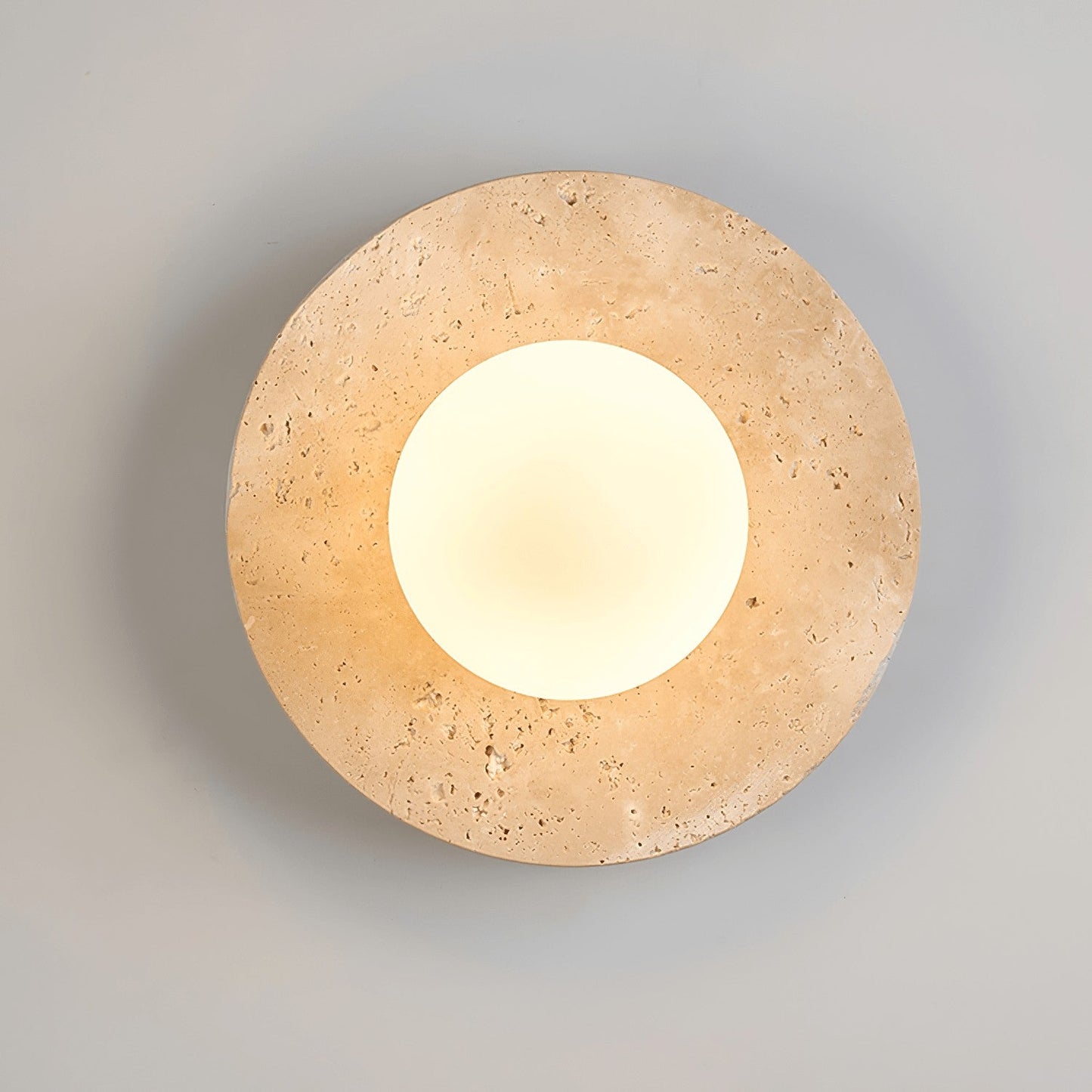 Selvara Travertine Globe Wall Sconce