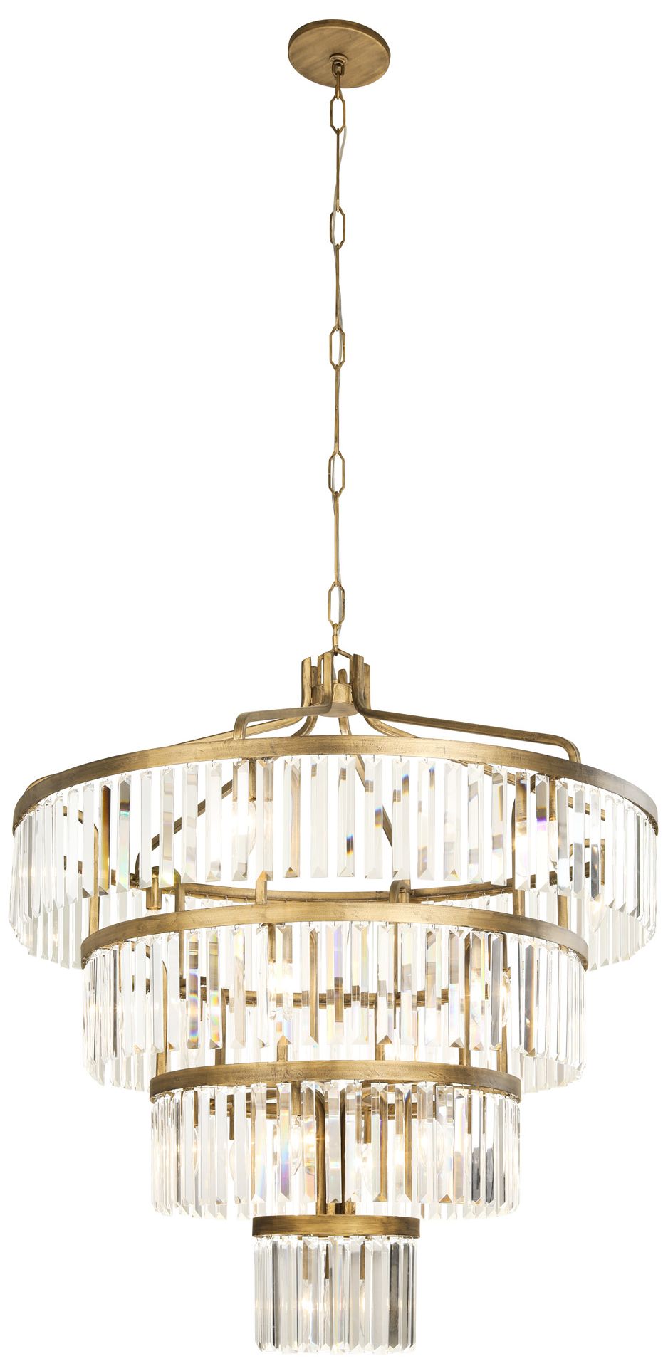 Social Club 36"W Havana Gold Crystal 4-Tier Pendant Light