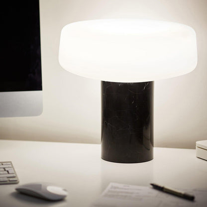 Solid Marble Cylinder Table Lamp