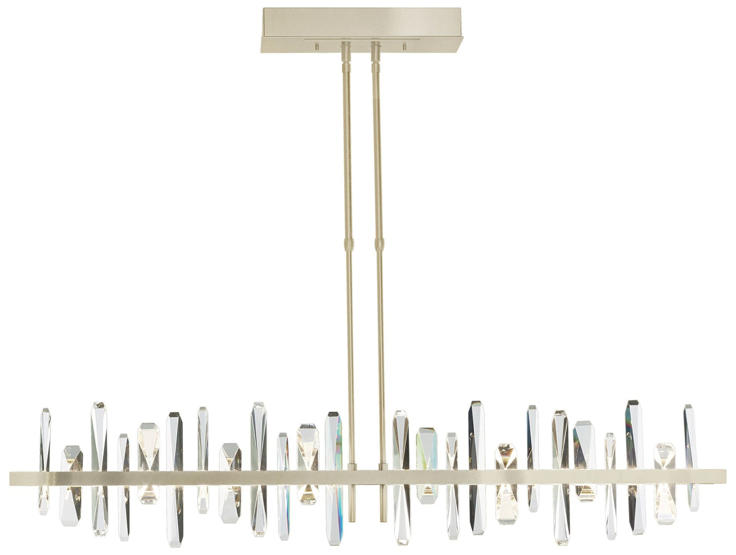 Solitude 51.9" Modern Brass & Crystal Short LED Pendant
