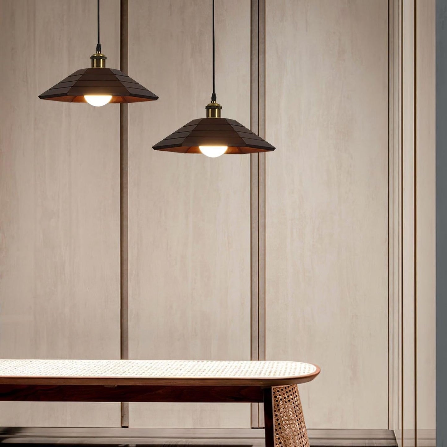Solmere Wooden Dome Pendant