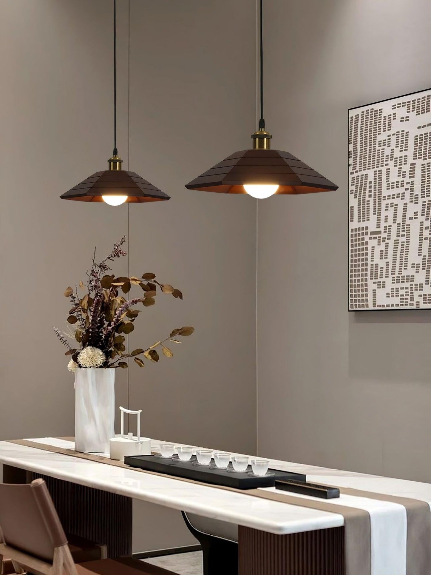Solmere Wooden Dome Pendant