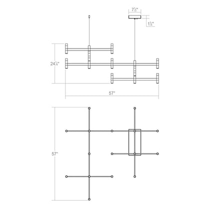 Systema Staccato 28 Light 57" Wide LED Indoor Oversized Pendant