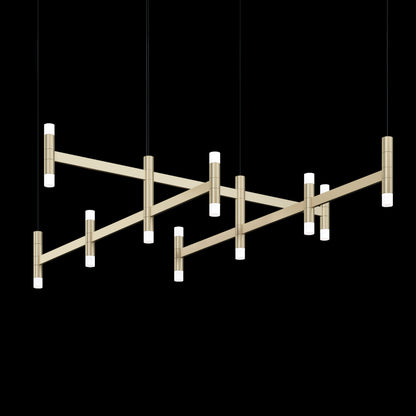 Systema Staccato 10 Light 43" Wide LED Suspension Linear Pendant