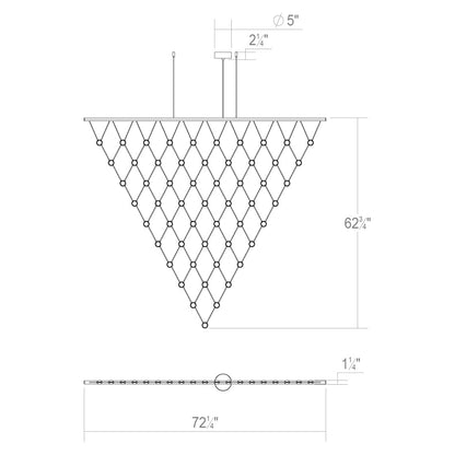 Constellation 72" Wide LED Suspension Multi Light Pendant