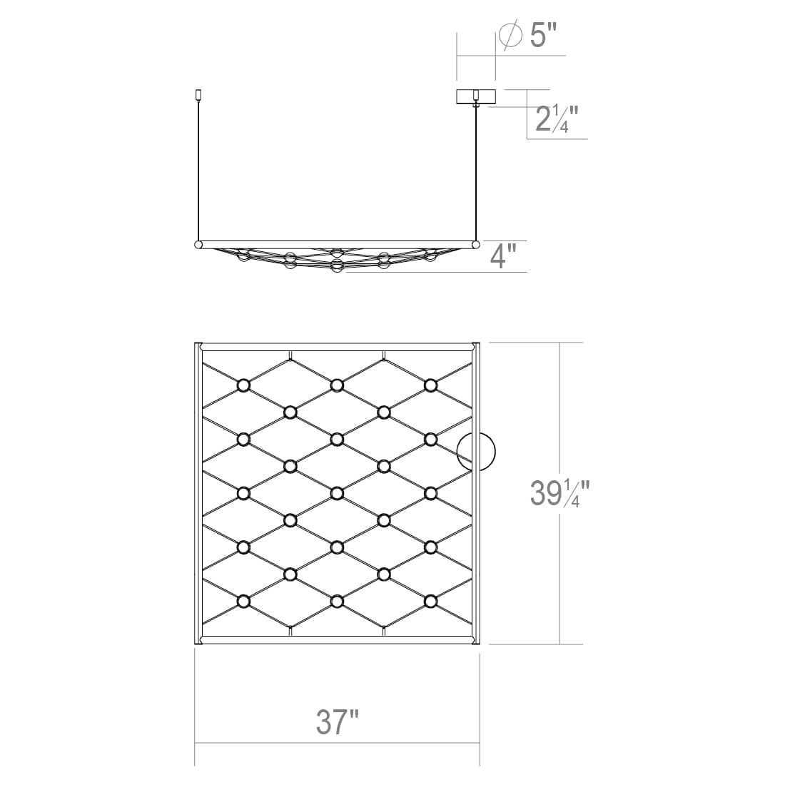Constellation 39" Wide LED Suspension Multi Light Pendant