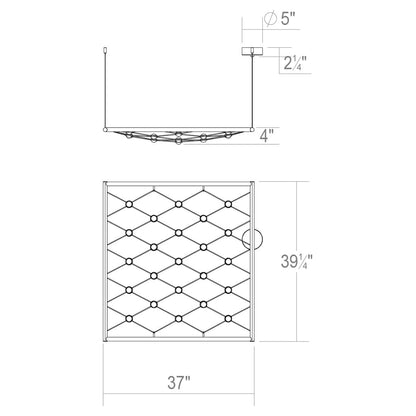 Constellation 39" Wide LED Suspension Multi Light Pendant