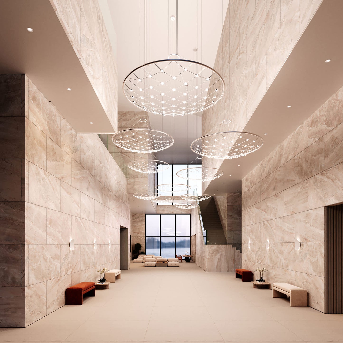 Constellation 61" Wide LED Suspension Multi Light Pendant