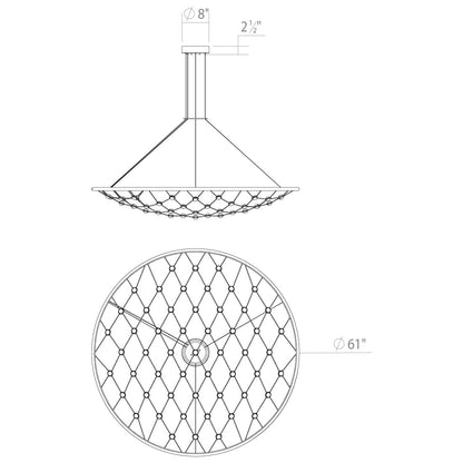 Constellation 61" Wide LED Suspension Multi Light Pendant