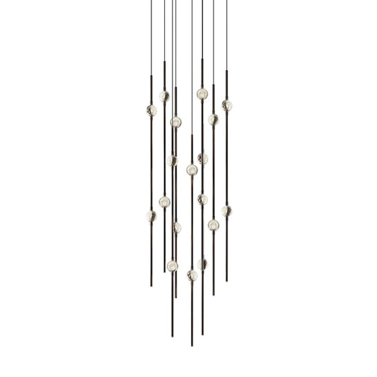 Sonneman Constellation 12" Wide LED Multi Light Pendant with Clear Faceted Acrylic Shades and 240" Cable - 3000K