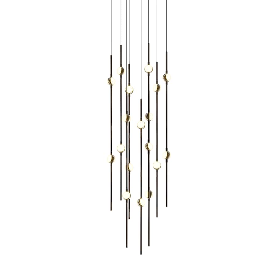 Sonneman Constellation 12" Wide LED Multi Light Pendant with White Optical Acrylic Shades and 120" Cable - 2200K
