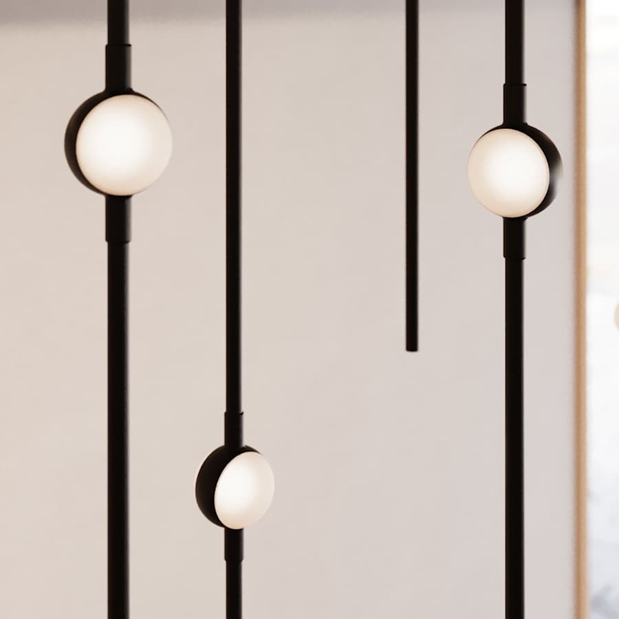 Sonneman Constellation 12" Wide LED Multi Light Pendant with White Optical Acrylic Shades and 240" Cable - 3000K