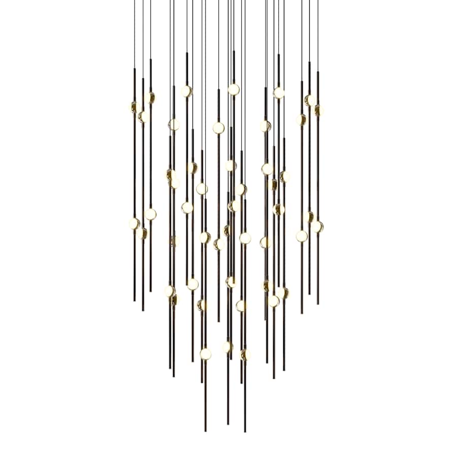 Sonneman Constellation 25" Wide LED Multi Light Pendant with White Optical Acrylic Shades and 240" Cable - 2200K