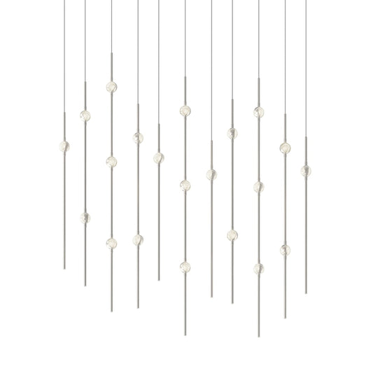 Sonneman Constellation 36" Wide LED Linear Pendant with Clear Faceted Acrylic Shades and 120" Cable - 2700K