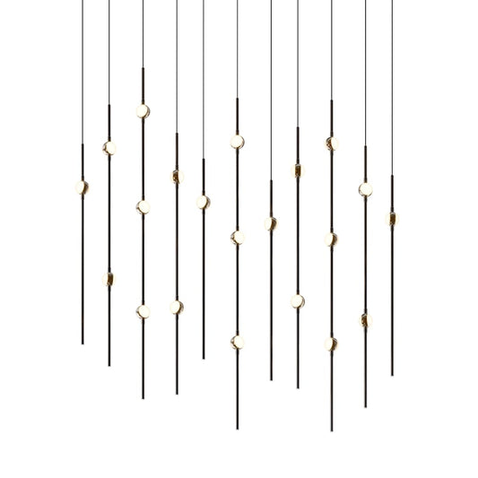Sonneman Constellation 36" Wide LED Linear Pendant with White Optical Acrylic Shades and 120" Cable - 2200K