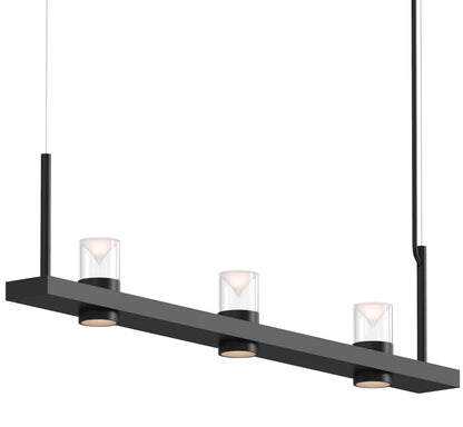 Intervals 3 Light 48" Wide LED Pillar Candle Linear Chandelier