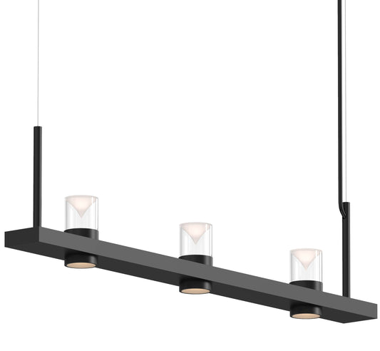 Intervals 3 Light 48" Wide LED Pillar Candle Linear Chandelier