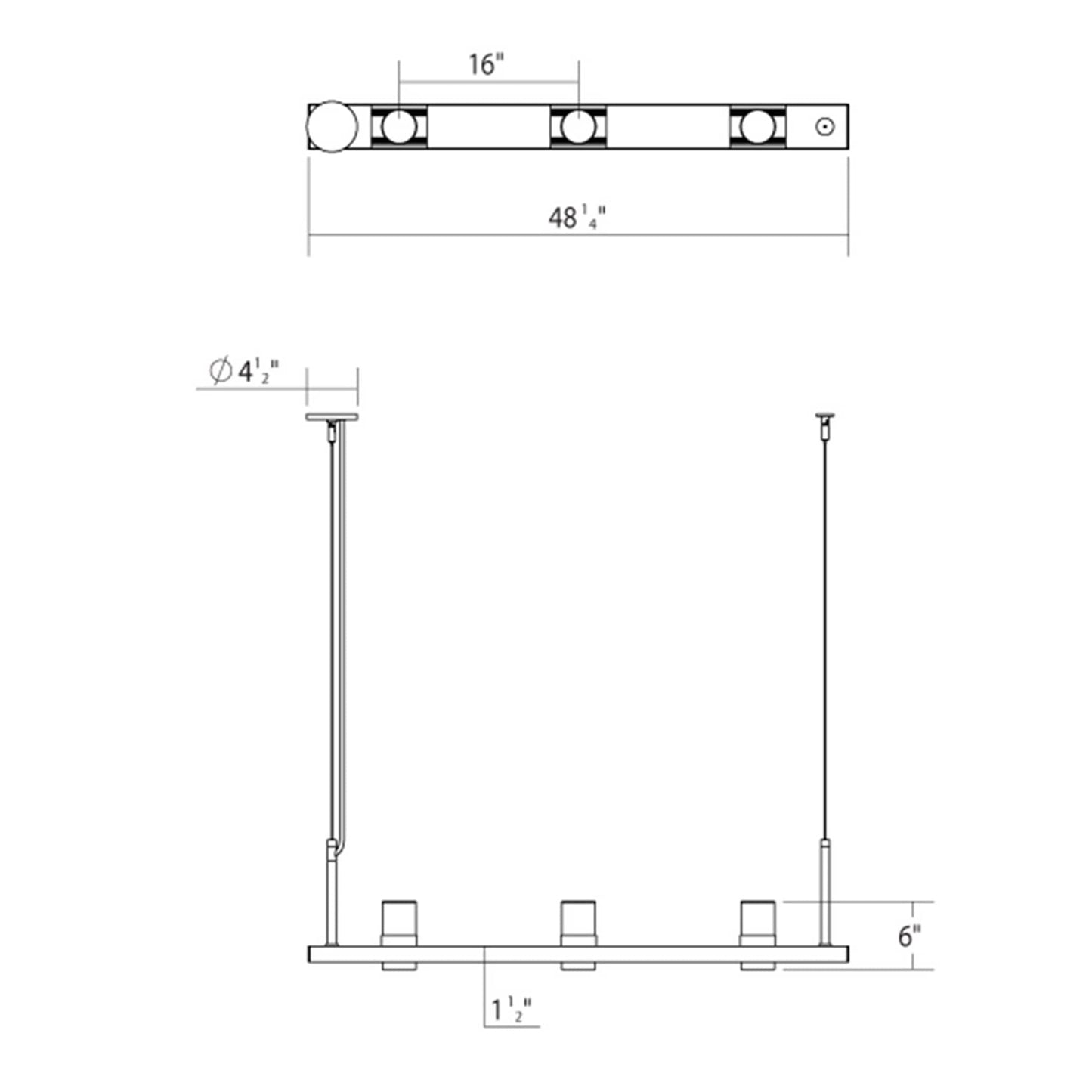 Intervals 3 Light 48" Wide LED Pillar Candle Linear Chandelier