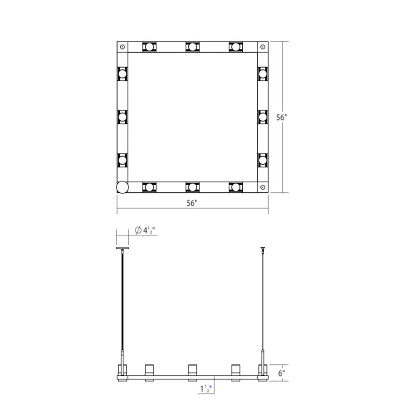 Intervals 9 Light 56" Wide LED Pillar Candle Chandelier